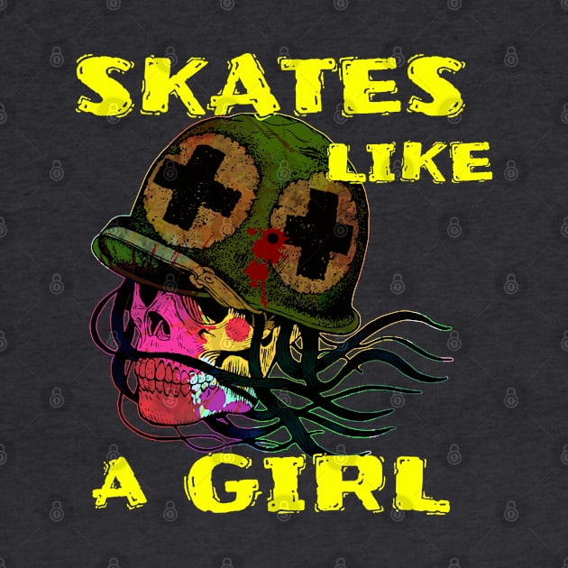 Skates Like A Girl Street Skater by screamingfool